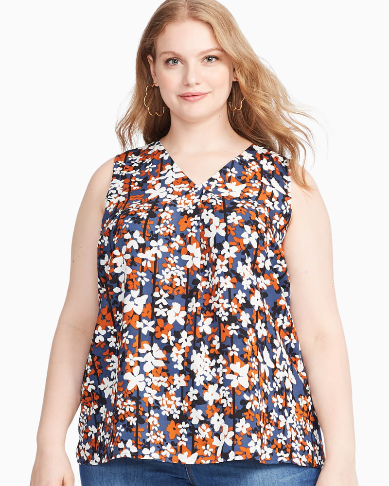 Front of plus size Ivy Front Pleat Sleeveless Top by East Adeline | Dia&Co | dia_product_style_image_id:119094